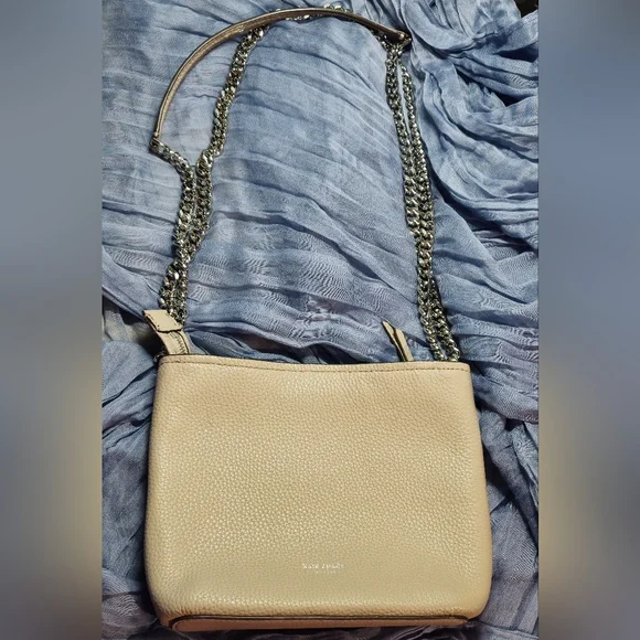 Kate Spade New York: Sm Polly Convertible Crossbody Chain Strap Purse Taupe Gray - Picture 2 of 10